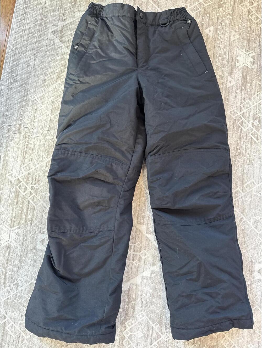 Lands' End Black Insulated Snow Pants with Zippered Side Vent